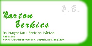marton berkics business card