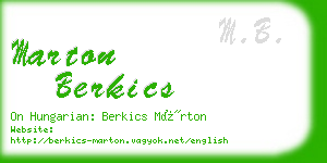 marton berkics business card